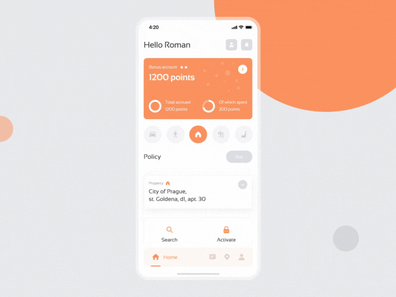 beauty app graphic interface