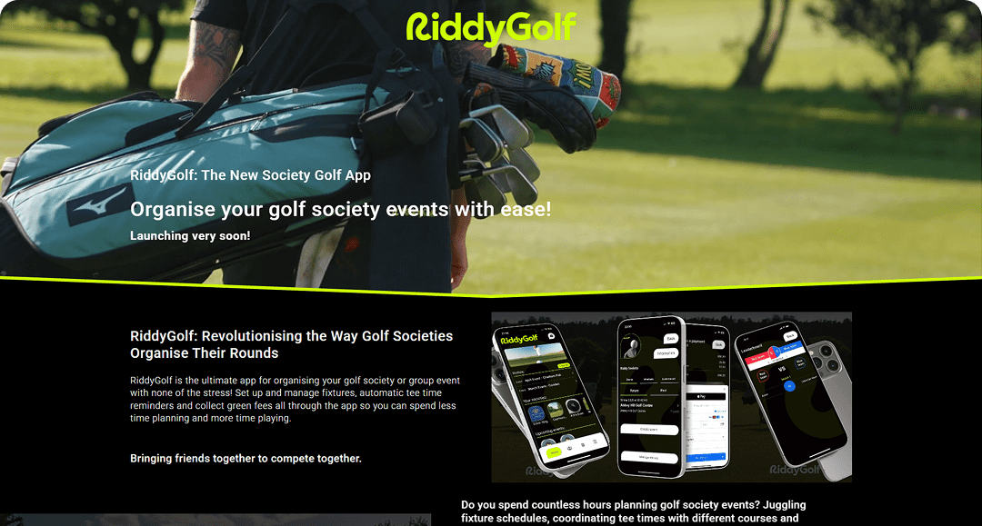 RiddyGolf webscreen