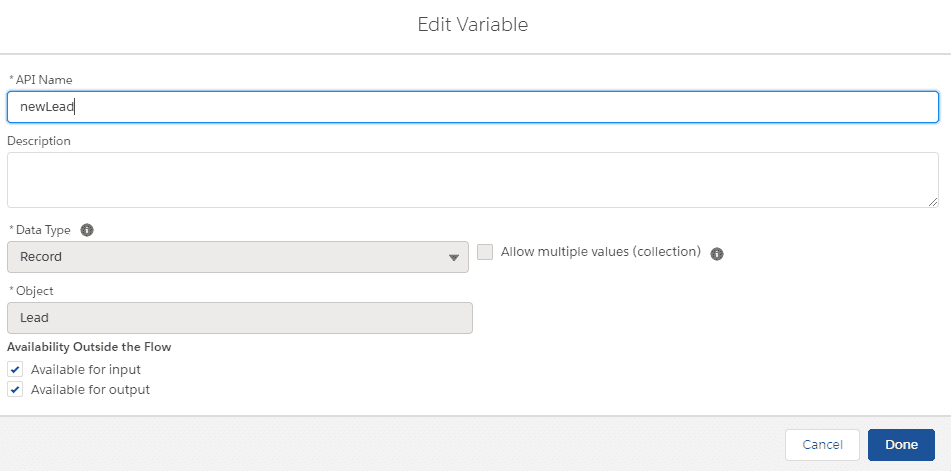 create new resource Salesforce