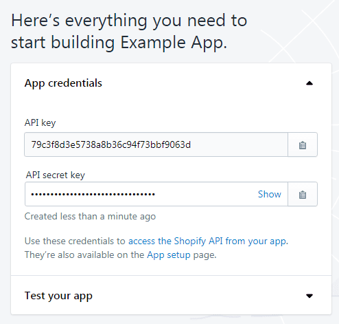 Create app button