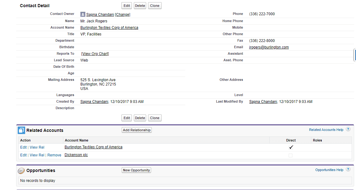 Related List to Contact Page Layouts