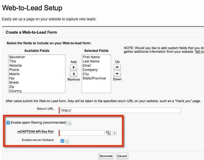 web lead setup