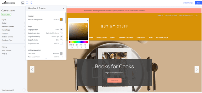 BigCommerce visual design estore