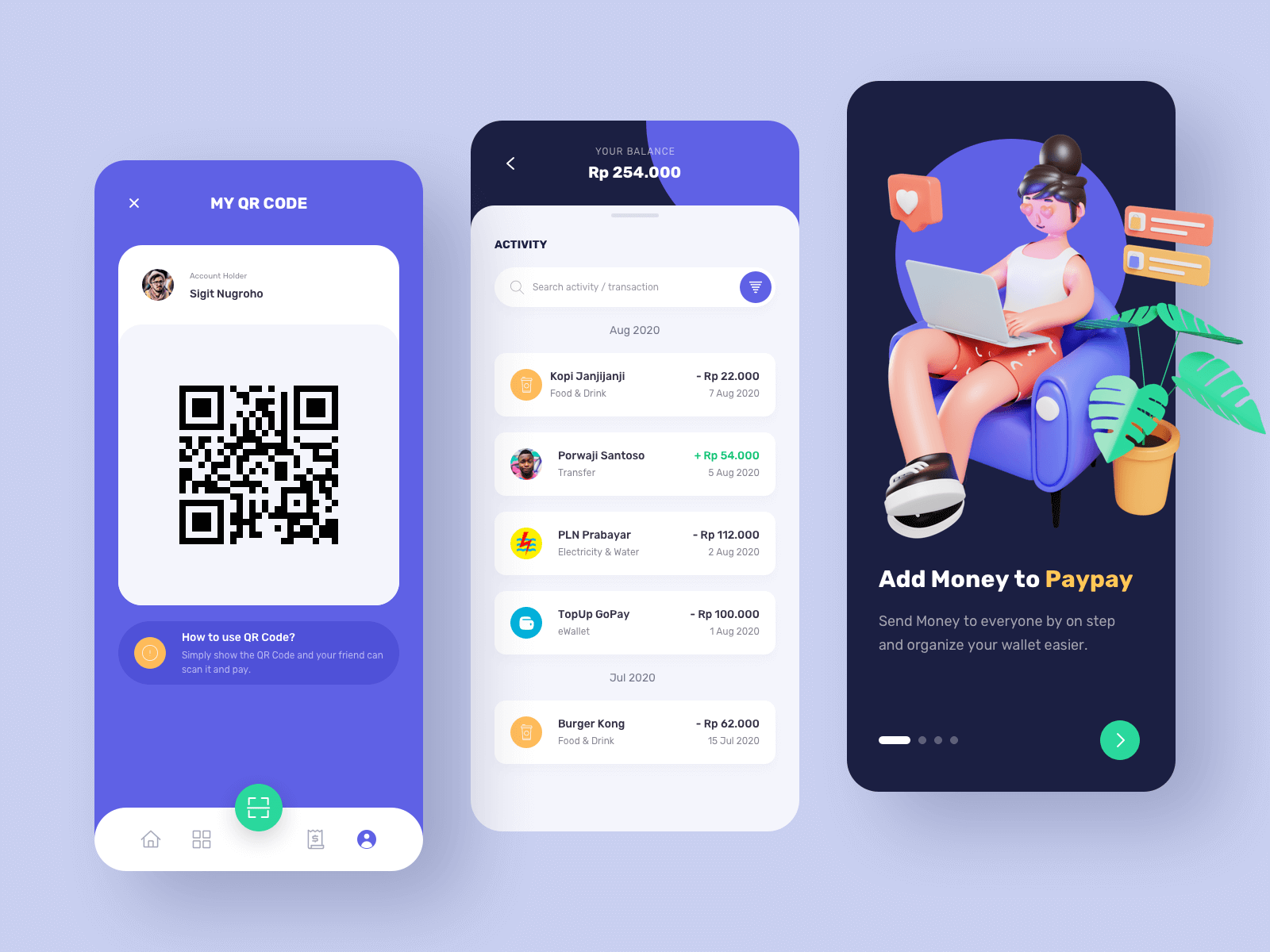 digital pyaments app interface