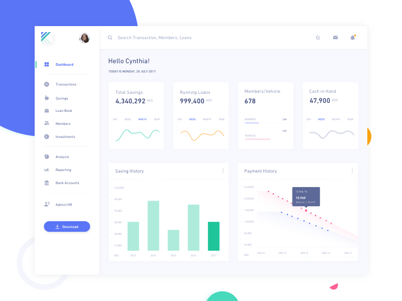 lender dashboard in loan lending app