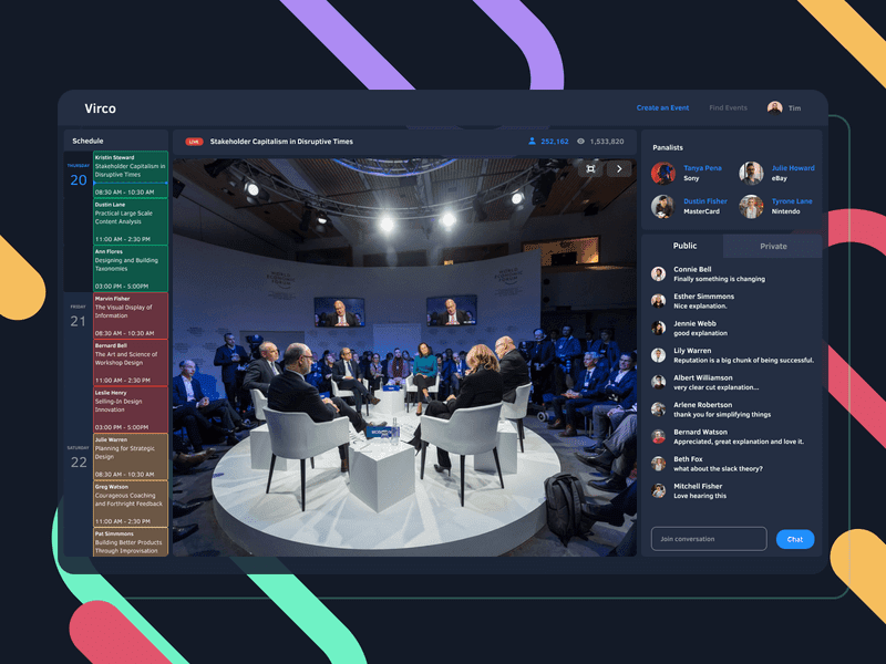 multiple video conferencing chatrooms app