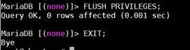 flush the privileges