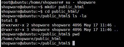 create a directory for Shopware inside Nginx root