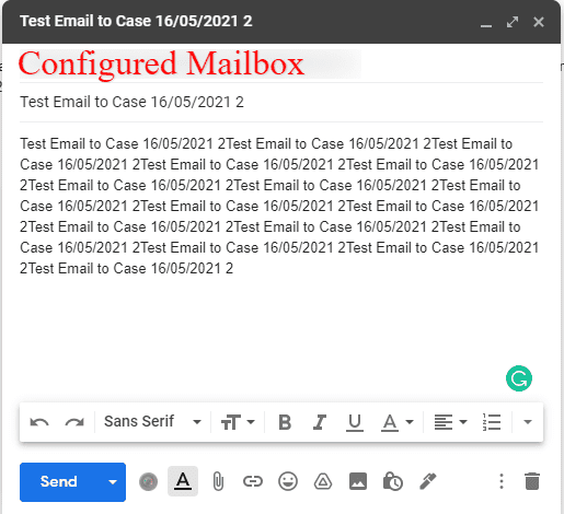 Configured mailbox