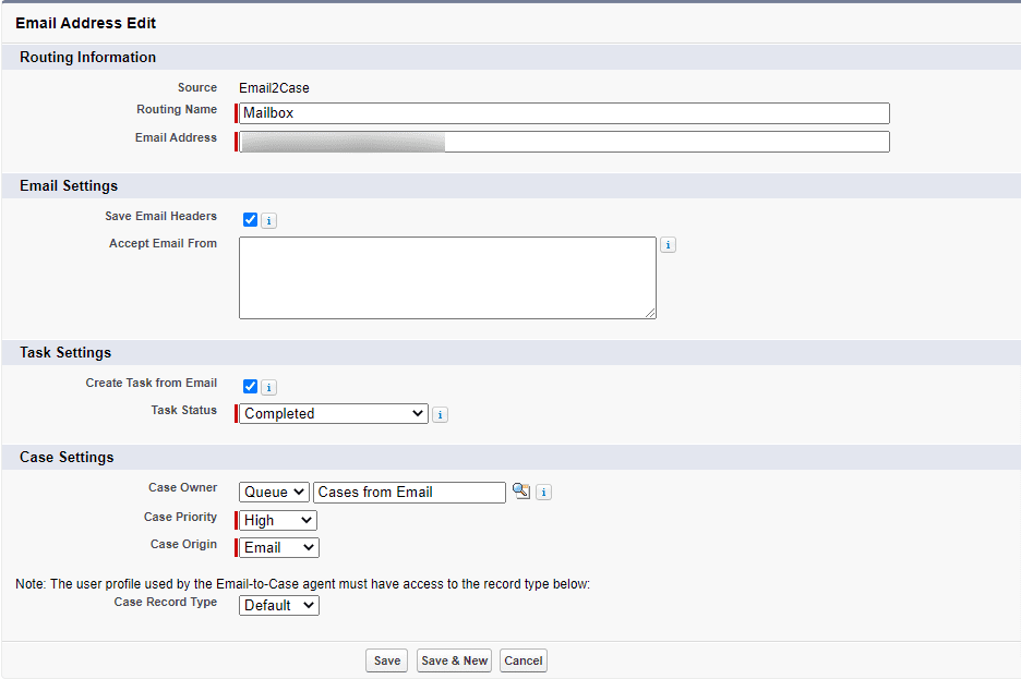 Email-to-Case output