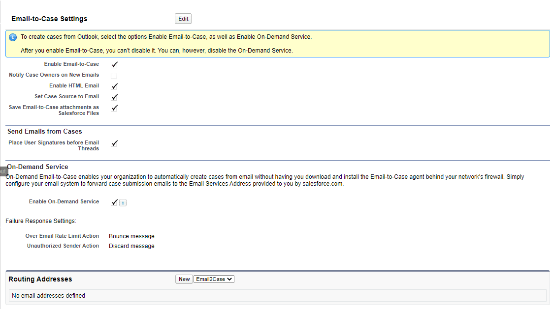 Email-to-Case settings