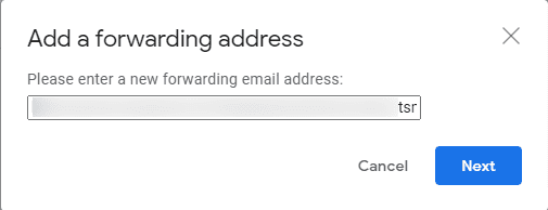 add a forwarding address