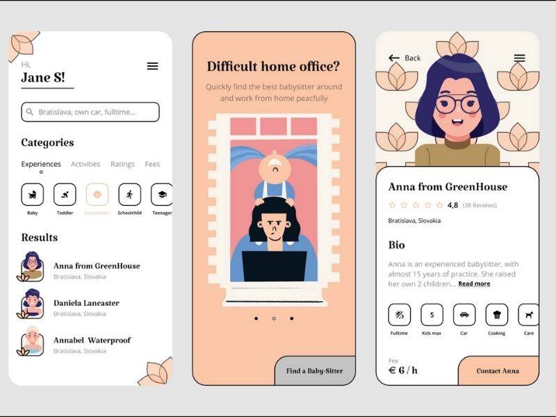 Babysitting mobile app development 5
