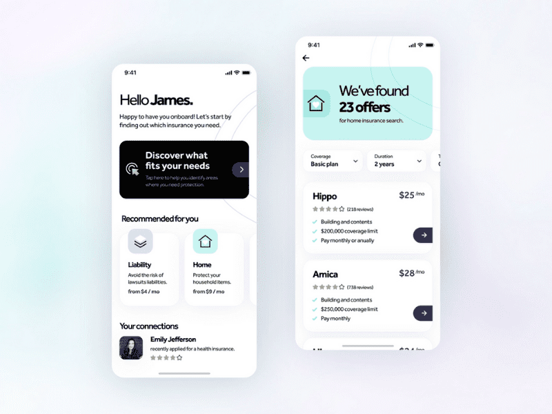 Insurance mobile app