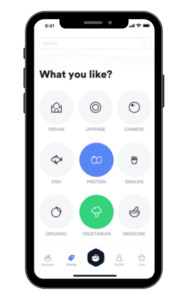 food mobile app Determine Layout With Boxes