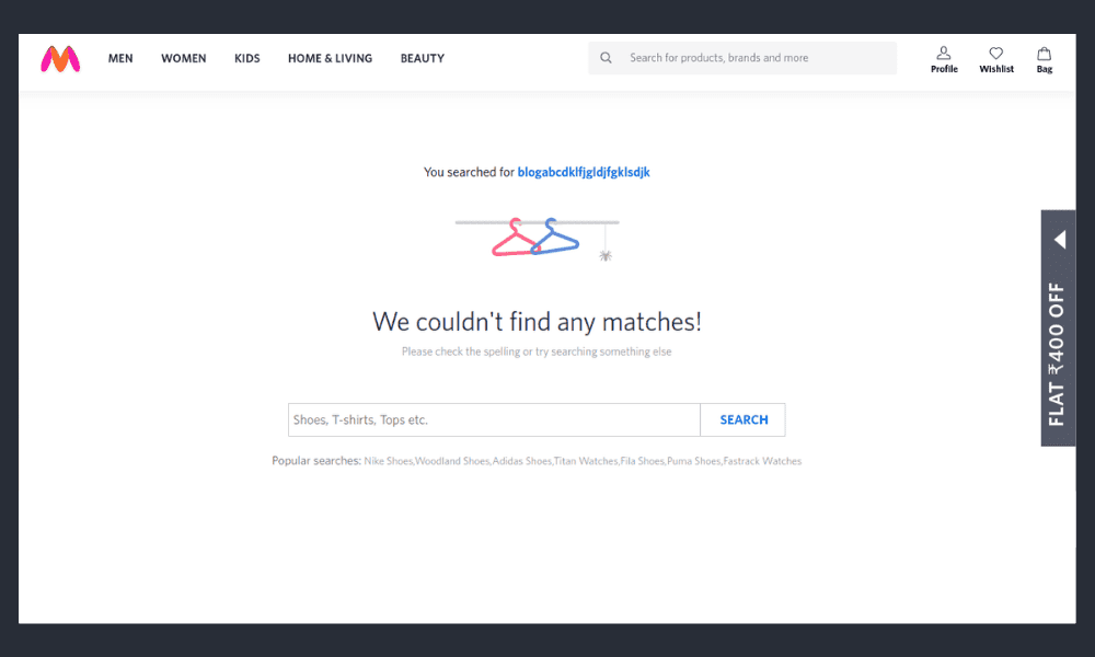 Myntra 404 page