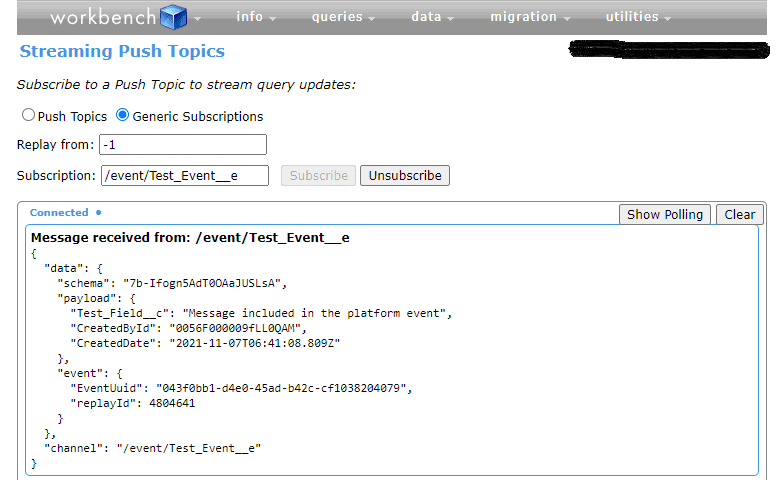 streaming push topics