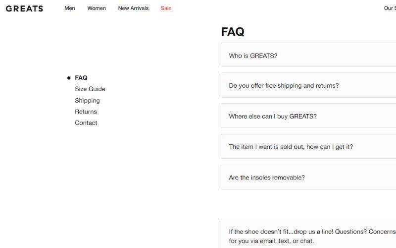 Greats FAQ Page
