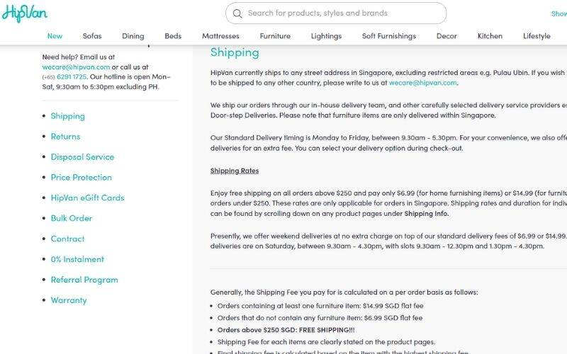 HipVan FAQ Page