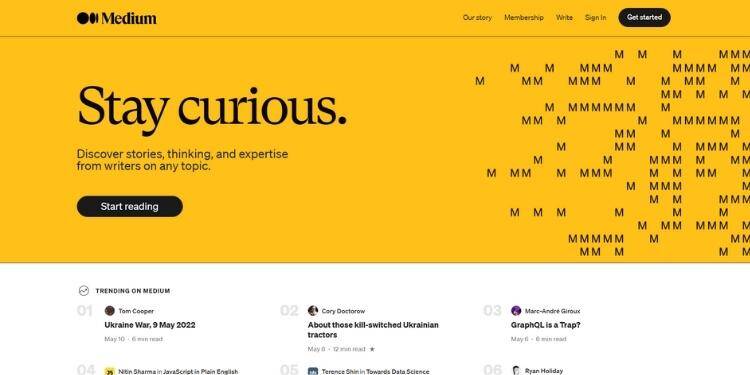 Medium website