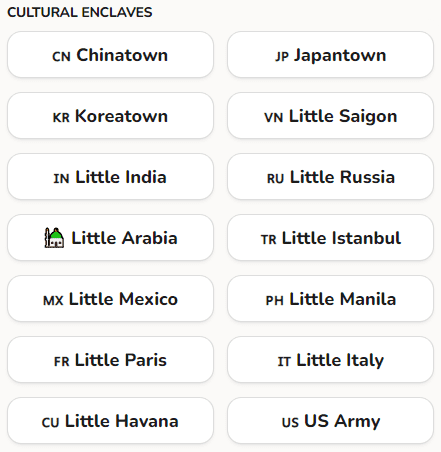 Cultural Enclaves