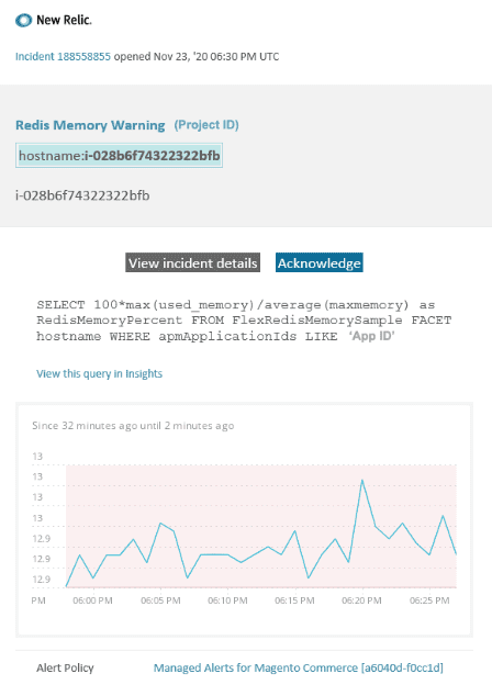 Redis memory critical alert