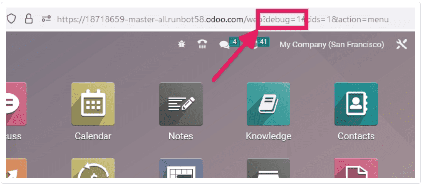 Activate developers mode in odoo 17 Through the URL