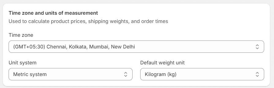 Set a default weight unit for your store listings
