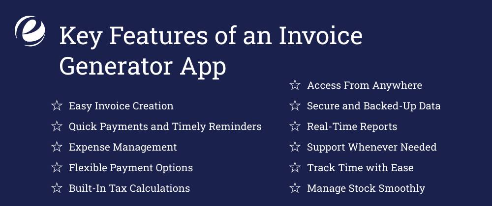 Key Features of an Invoice Generator App