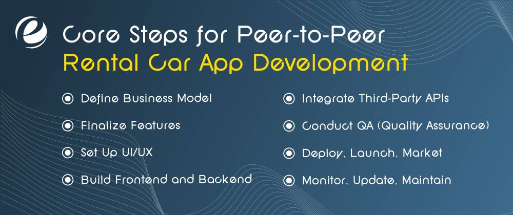 Core Steps for Peer-to-Peer Rental Car App Development