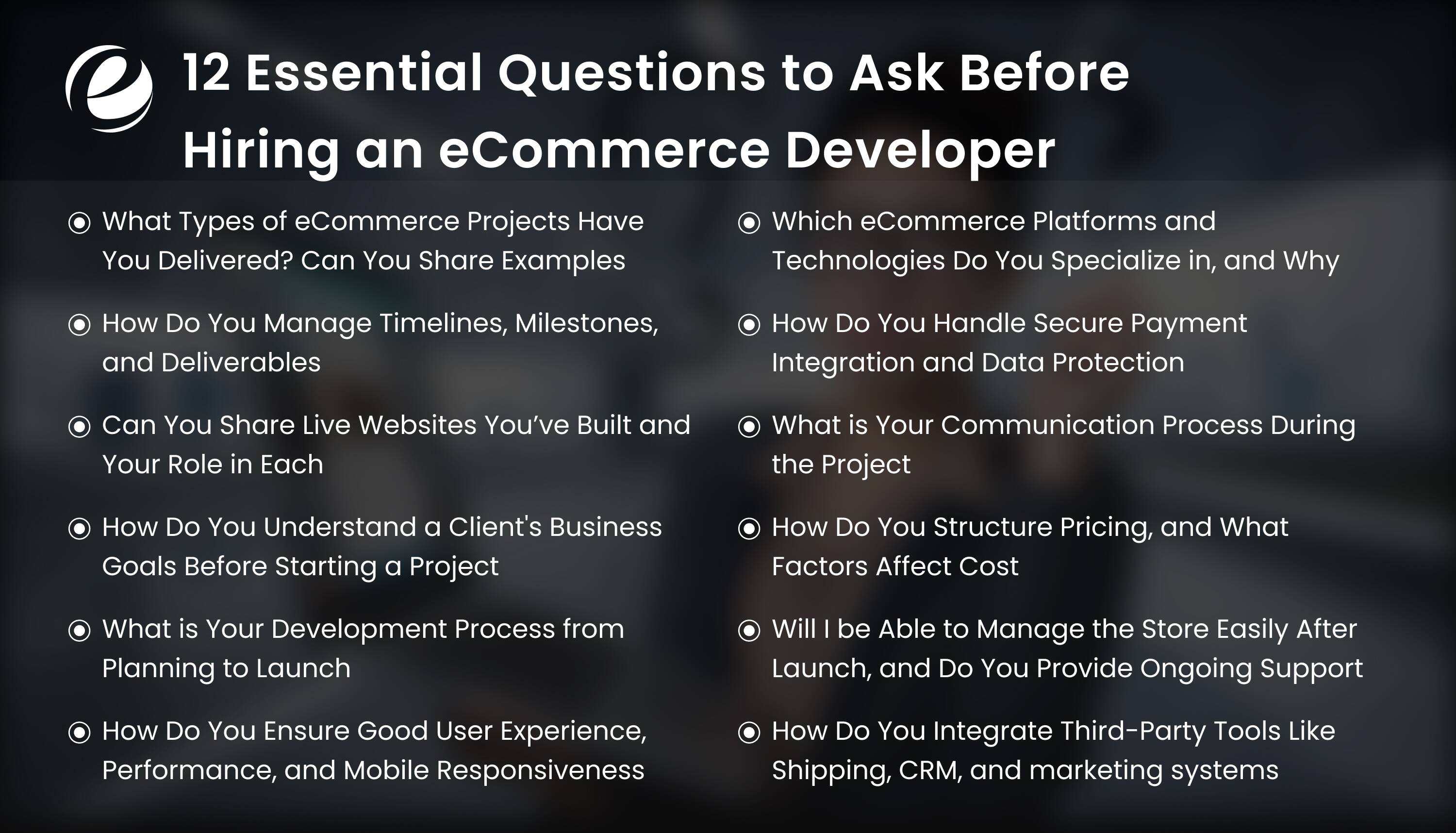 12 Essential Questions to Ask Before Hiring an eCommerce Developer
