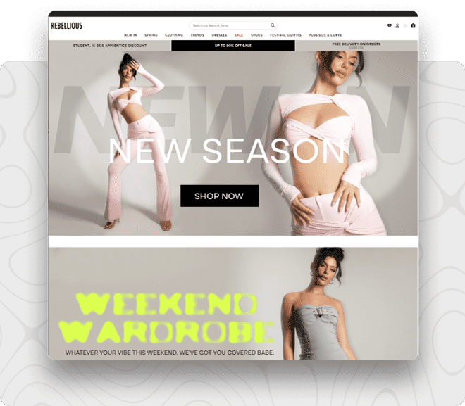 RebelliousCreated by Emizentech, Rebellious is a fashion website that sells the hottest trends in women, like clothing, shoes, dresses, and more, and provides show-stopping looks inspired by celebs, catwalks, and Insta-babes.