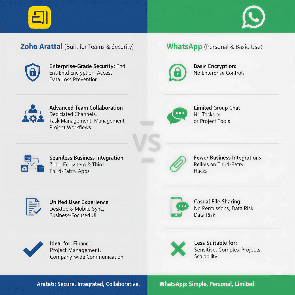 Zoho Arattai vs whatsapp