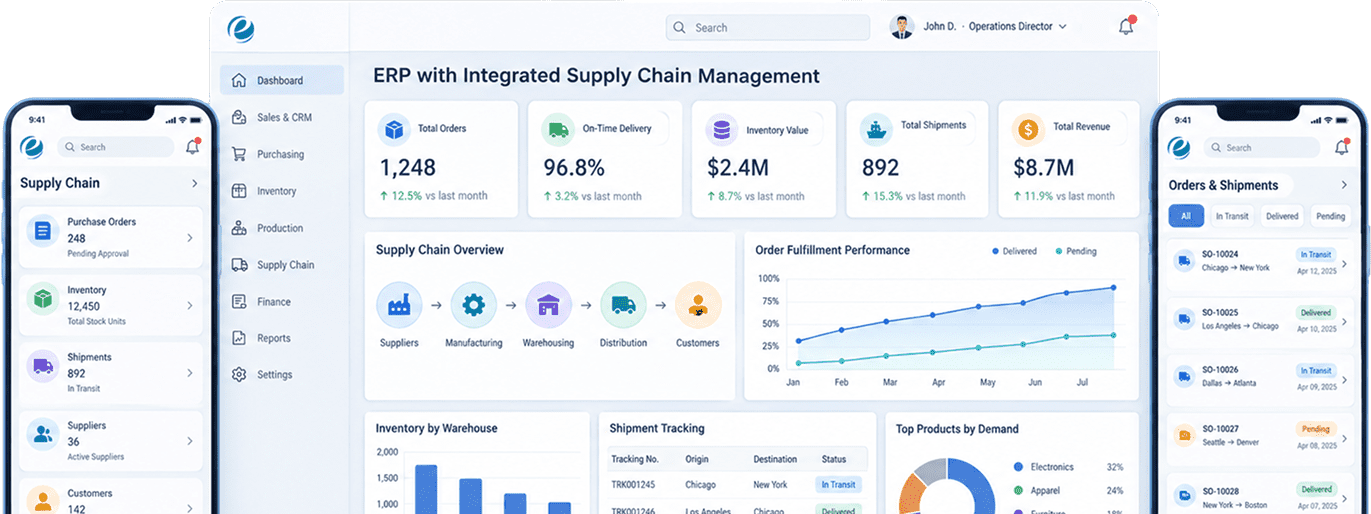 ERP with Integrated Supply Chain hero banner