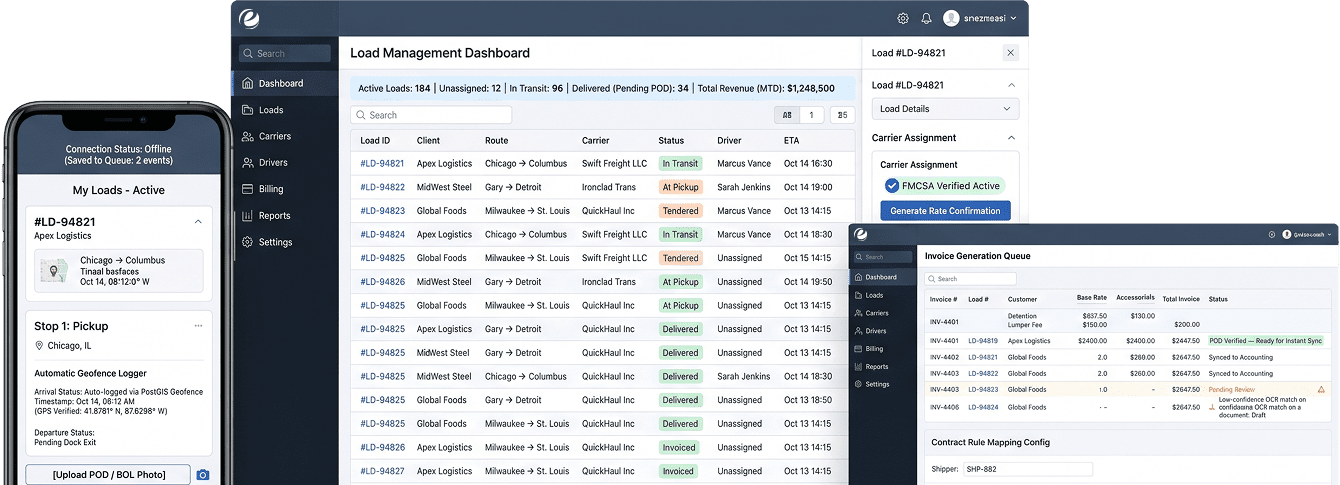 Transportation Management Software Development hero banner