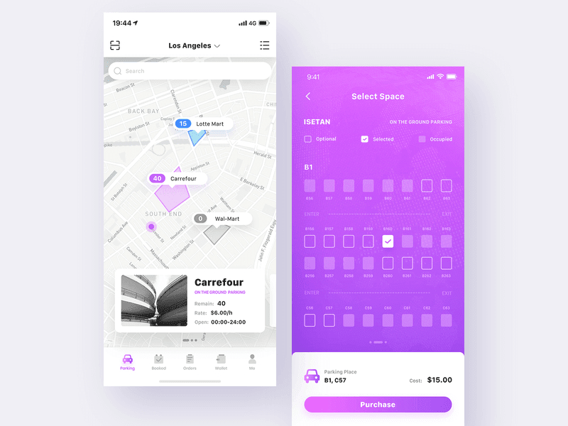 car parking app map