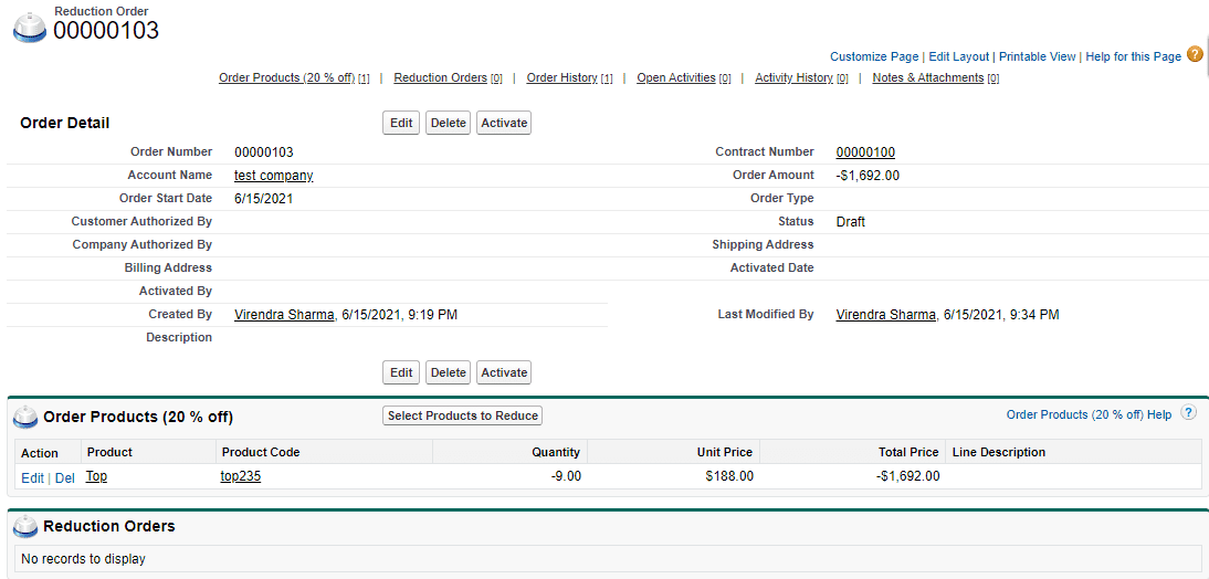 salesforce output reduction order