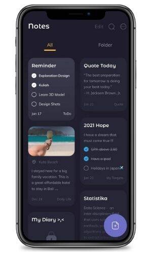 Tap to navigate to the full note