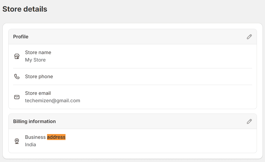 Name your store and set your legal business name & Address