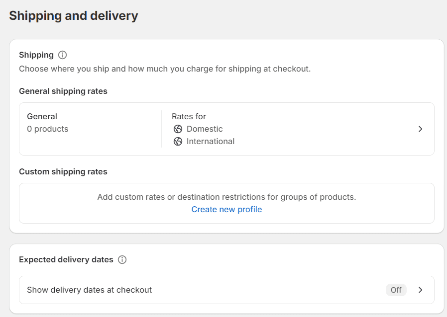 Set up your shipping settings