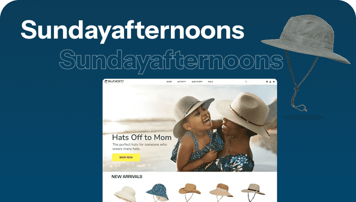Sundayafternoons Developed by Emizentech, Sunday Afternoons is a fashion eCommerce store that allows shopping for all genders’ hat collections for running, hiking, gardening, fishing, beach, travel, etc.