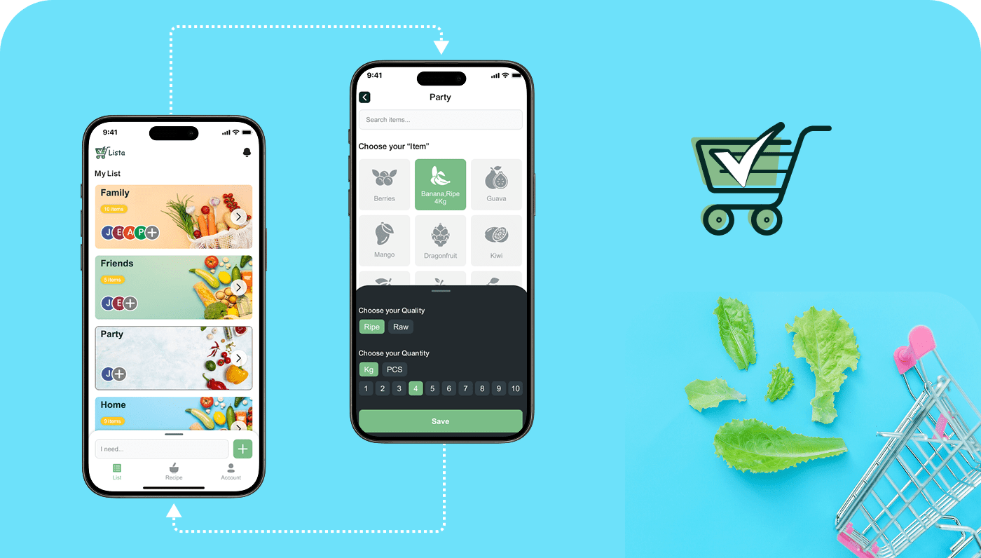 Lista App From fresh vegetables to kitchen essentials, food, and beverages, the Lista app helps create shopping lists for users to save from remembering the list in their minds and get a seamless shopping experience.
