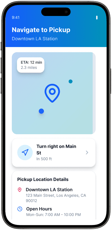 GPS Navigation to Pickup Location