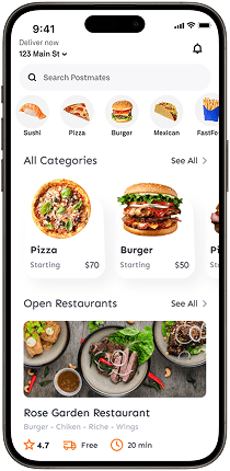 postmates clone food delivery app
