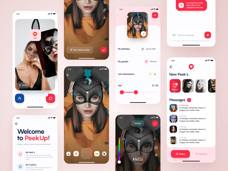 online dating app user interface