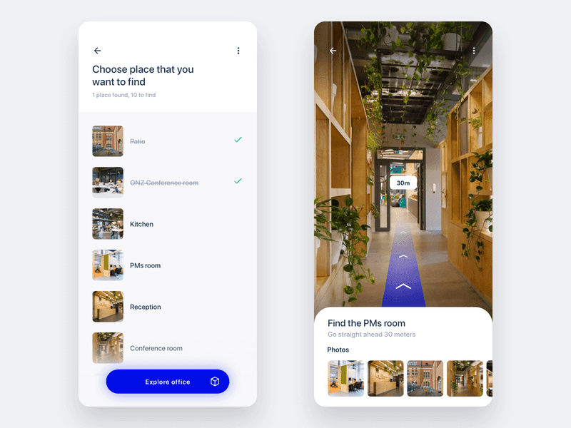 indoor navigation app ui